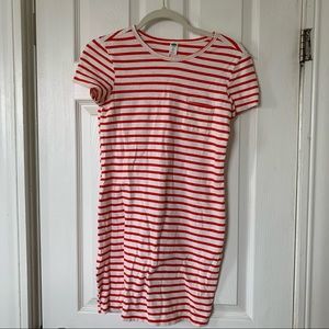 Old Navy | Red & White Striped T-shirt Dress